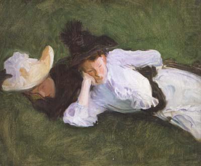 John Singer Sargent Two Girls on a Lawn (mk18) china oil painting image